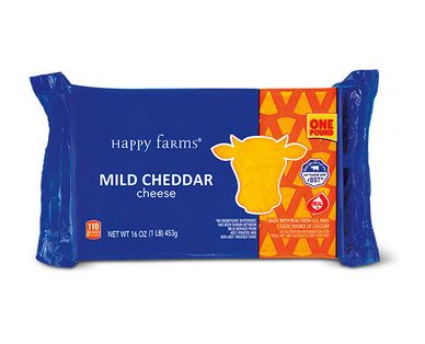 Happy Farms Mild Cheddar Cheese Aldi Us