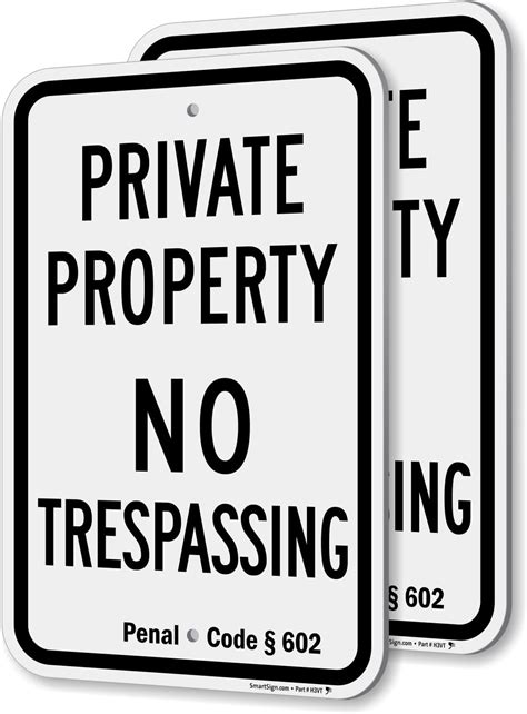 Smartsign California Private Property No Trespassing Sign