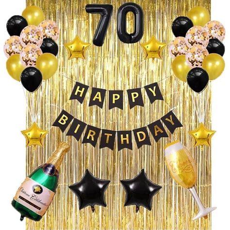 Trgowaul 60th Birthday Decorations Men Women Black Gold Happy 60