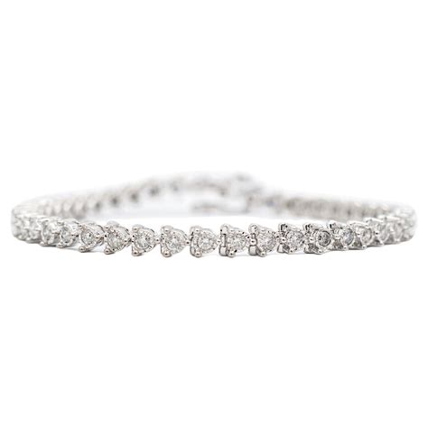 Preloved 14ct White Gold Diamond Tennis Bracelet For Sale At 1stdibs