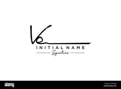 Ve Signature Logo Template Vector Hand Drawn Calligraphy Lettering Vector Illustration Stock