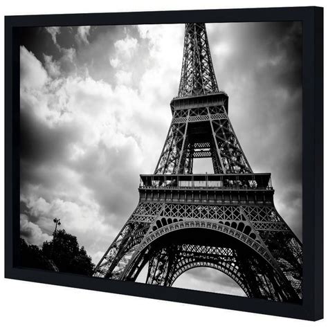 Quadro Decorativo Poster Moldura E Vidro Torre Eiffel Paris 90x60cm