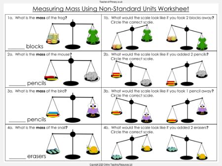 Measuring Mass Using Non Standard Units Maths Year