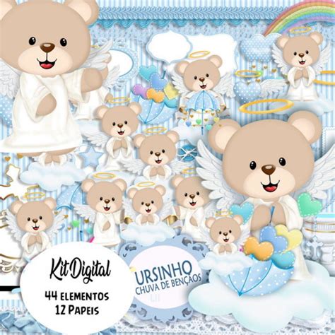 Super Kit Digital Ursinho Chuva De Ben O Png Scrapbook Elo