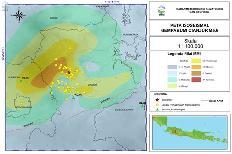 Peta Isoseismal Gempabumi Cianjur Jawa Barat November Bmkg