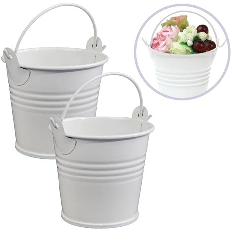 Multicraft Craft Decor Diy Mini Metal Buckets White 43x65x5cm 2 Pa