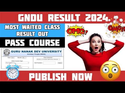 Gndu Result Publish Nowmost Waited Class Pass Course Gndu