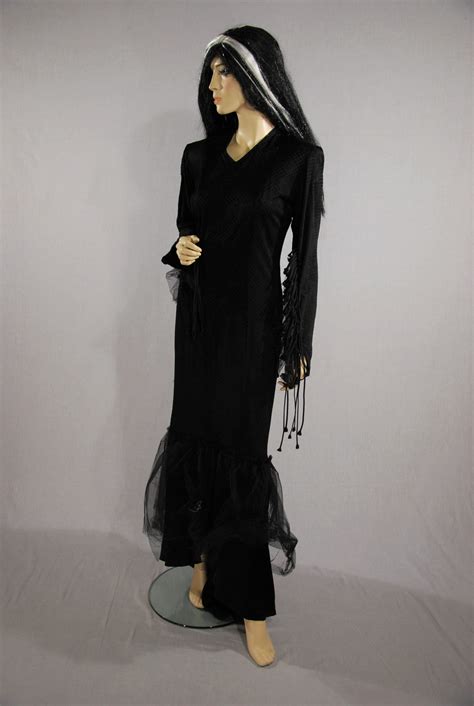 Plus Size The Addams Family Morticia Addams Cosplay Costume ...