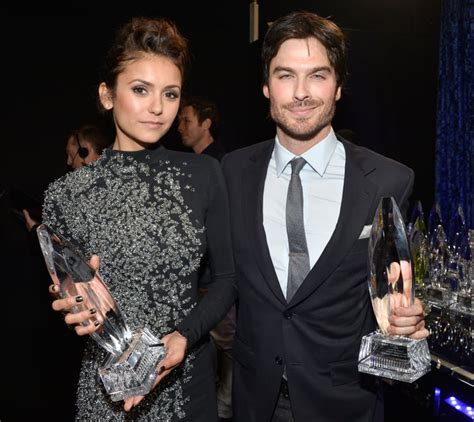 Nina And Ian Posed With Their Awards Ian Somerhalder And Nina Dobrev