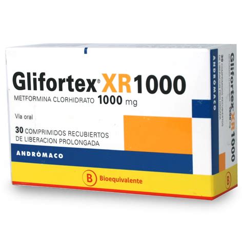 Glifortex Xr Metformina 1000 Mg 30 Comprimidos Recubiertos De