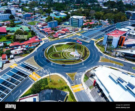 Beautiful cinematic aerial footage of the new Flag roundabout in Costa ...