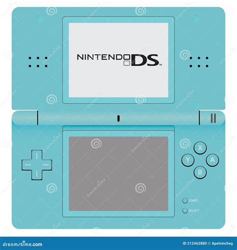 Nintendo Ds Lite Vector Blue Color Editorial Image Illustration Of