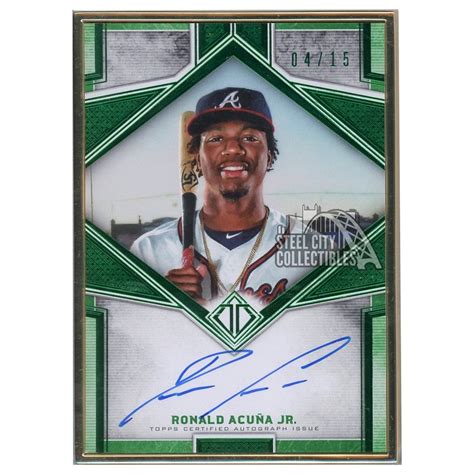 Ronald Acuna Jr 2019 Topps Transcendent Collection Green Autograph Card