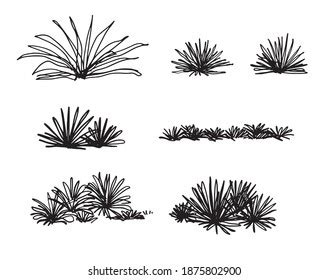 Grass Sketch Landscape Architecture Drawing Stock Vector (Royalty Free ...