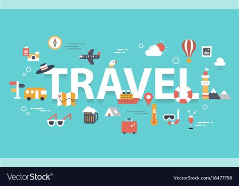 Travel Banner Royalty Free Vector Image Vectorstock