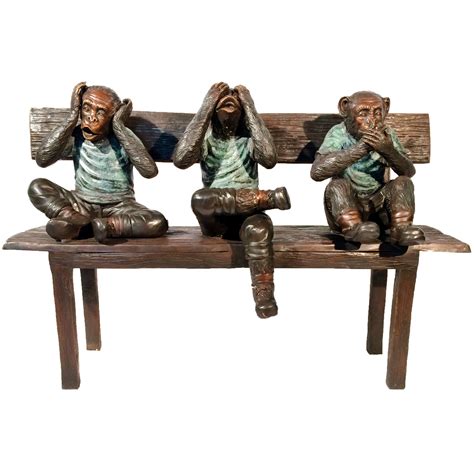 Bronze Three Wise Monkeys Sculpture - Florida Bronze Statues, Sculptures and Fountains