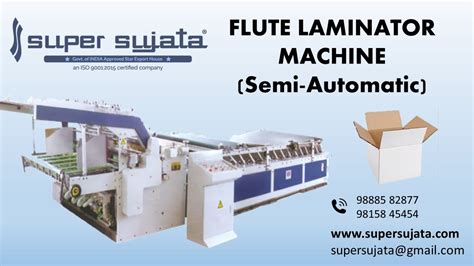 Semi Automatic Flute Lamination Machine For 7 5 3 Ply SUPER SUJATA