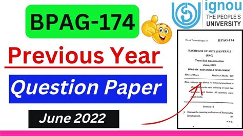 Bpag Previous Year Question Paper June In Hindi Eng Ignou