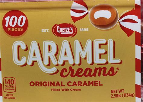 Goetzes Original Caramel Creams Candy Chewy 100 Count Tub Bullseye Bulk