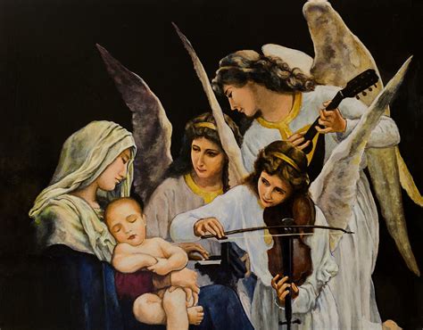 Blessed Virgin Mary With Angels Painting By Claud Religious Art Fine Art America