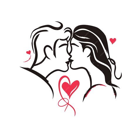 Premium Vector Outline Graphic Of Love Couple Isolated Background Symbol