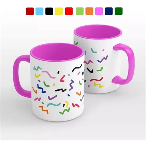 Taza Personalizada Colores Modelo Interior Y Asa De Color Meses Sin