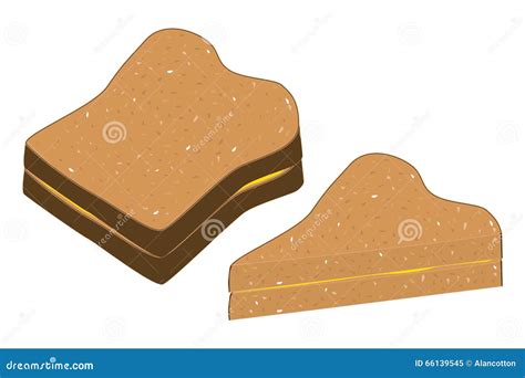 Wholemeal Bread And Butter Stock Vector Illustration Of Sliced