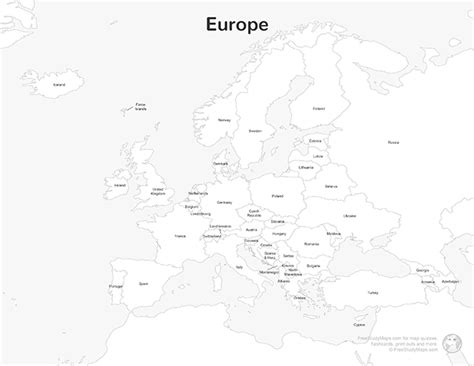 Printable Map Of Europe Labeled