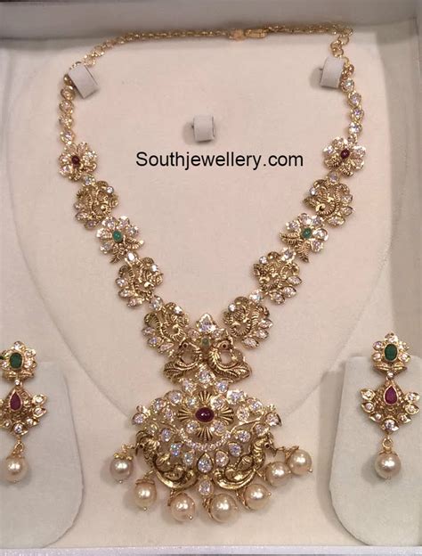 Nakshi Peacock Pacchi Necklace Set Indian Jewellery Designs