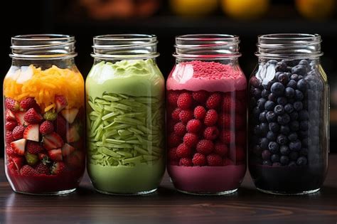 Premium AI Image | colorful smoothies in glass