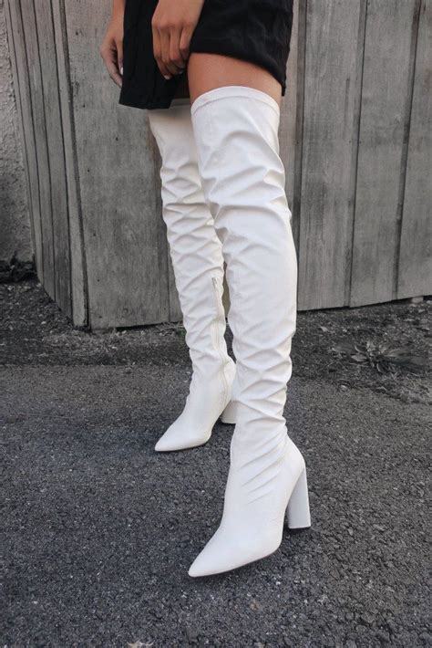 How To Style White Over The Knee Boots Thigh High Boots High Heel