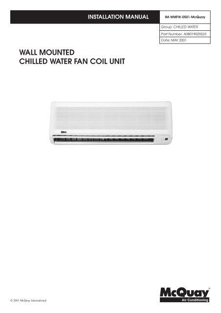 wall mounted chilled water fan coil unit installation manual