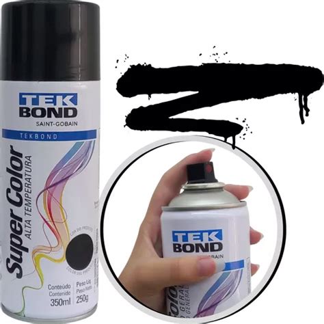 Tinta Spray Super Color Preto Fosco Alta Temperatura Tekbond Mercadolivre