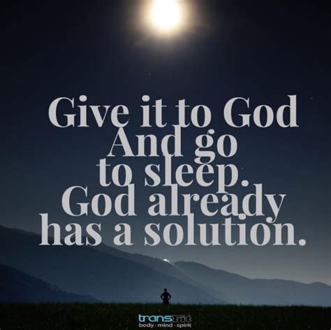 Give It To God And Go To Sleep God Already Has A Solution Joyce Meyer