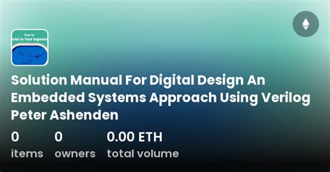 Solution Manual For Digital Design An Embedded Systems Approach Using