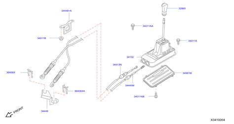 Nissan Versa Manual Transmission Shift Cable 34445 EM32A