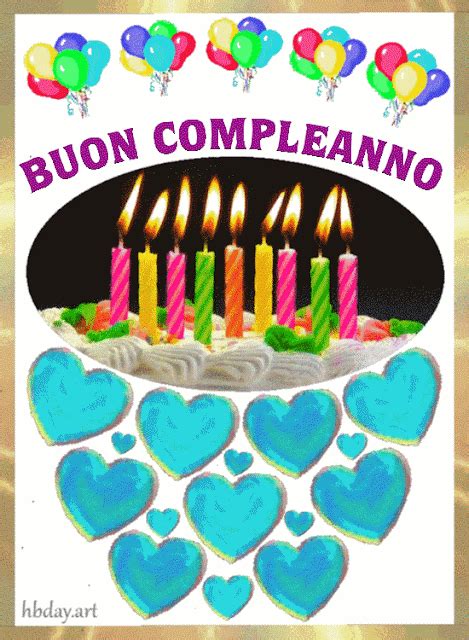 Messaggio Di Auguri Di Compleanno Con Cuori Blu