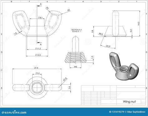 3d Illustration Of Wing Nut Stock Illustration Illustration Of