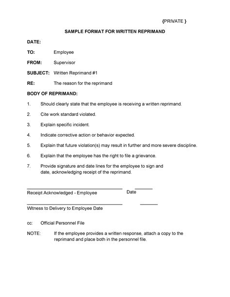 50 Effective Letters Of Reprimand Templates Ms Word Templatelab