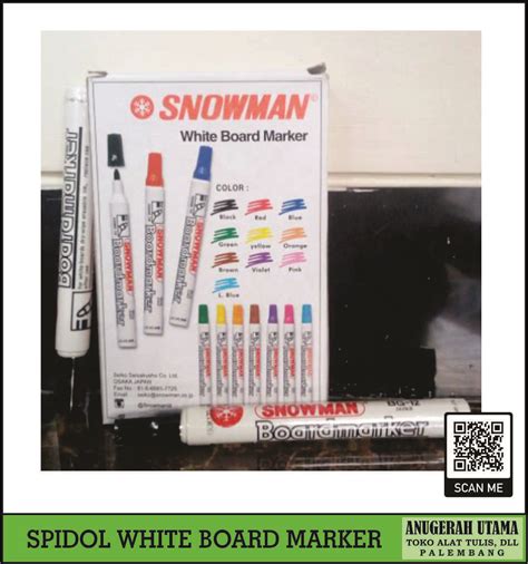 Jual SPIDOL BOARDMARKER WHITEBOARD WARNA BIRU SNOWMAN PER PACK 12