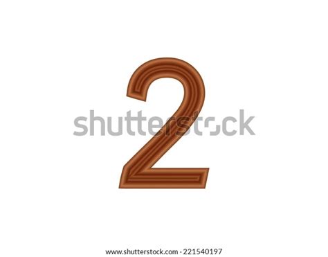 Number 2 Wood Alphabet On White Stock Vector Royalty Free 221540197