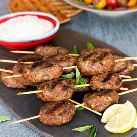 Grilled Lamb Koftas Are Spicy Full Of Flavor Served With Yogurt