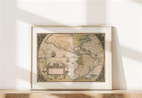 MAP of the NEW WORLD Map of the Americas by Abraham - Etsy