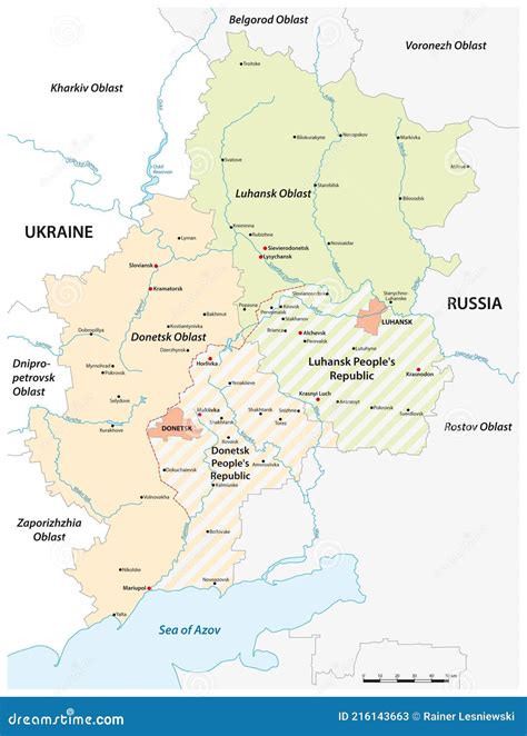 Map of the Disputed Donbass Region between Ukraine and Russia Stock ...