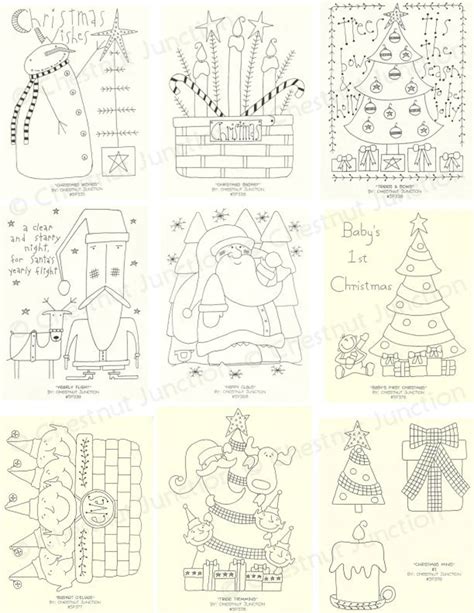 Christmas Embroidery Bundle Primitive Stitchery Epattern Designs