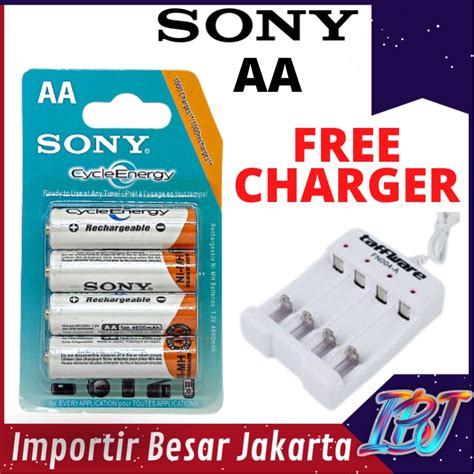 Jual Bonus Charger Baterai Aa Sony Mah Isi Cas Rechargeable