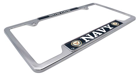 Full Color Us Navy License Open Plate Frame Elektroplate