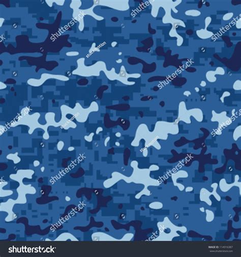 Seamless Modern Navy Camouflage Pattern Stock Vector (Royalty Free ...