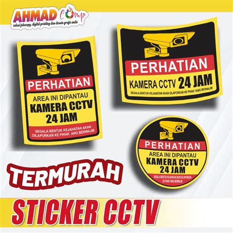 Jual Stiker Cctv Murah Stiker Cctv Jam Stiker Sign Kamera Cctv