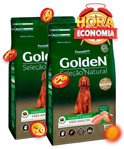 Ração Golden Seleção Natural Sabor Frango e Arroz para Cães Adultos